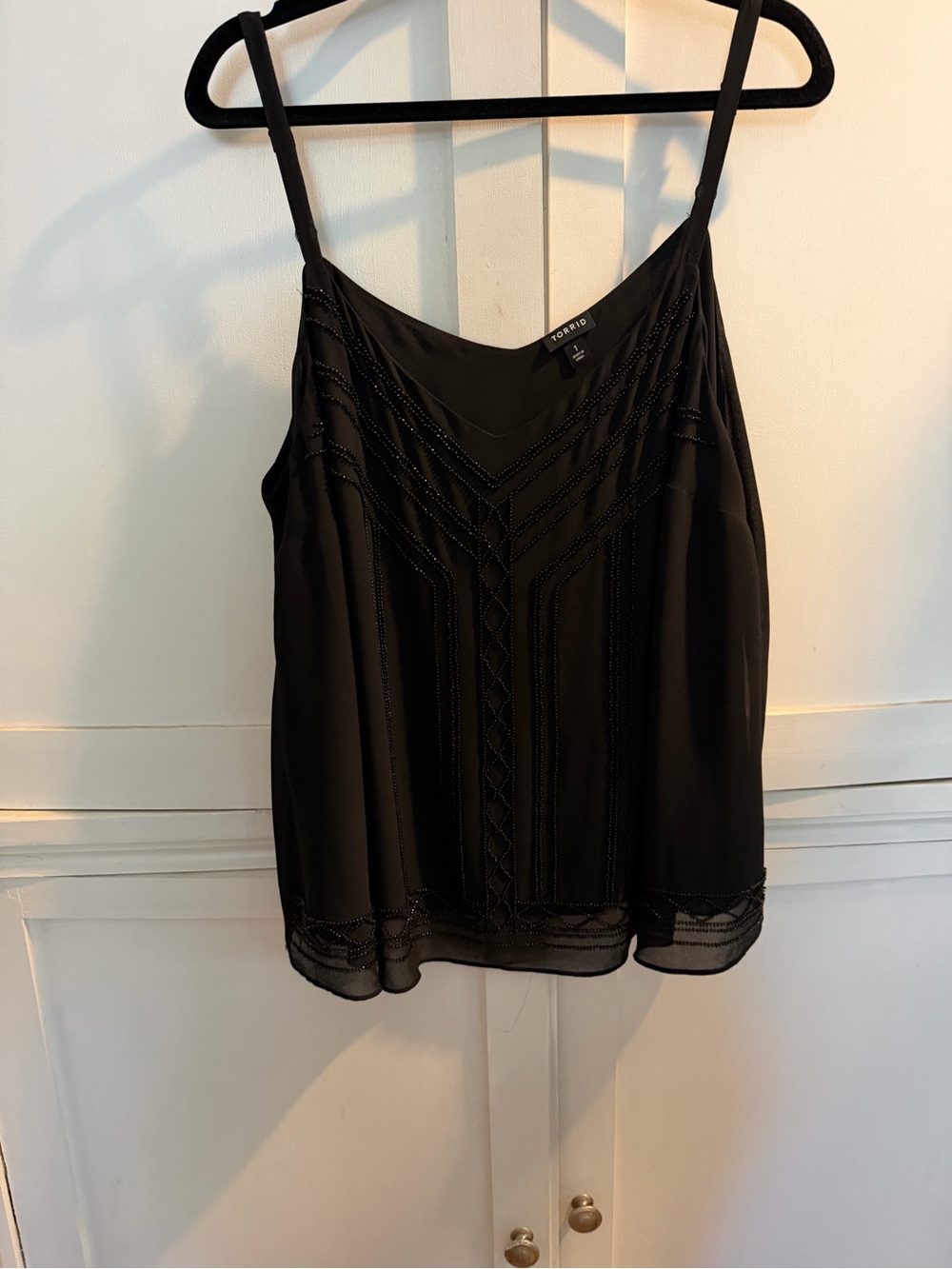 torrid Black Beaded Spaghetti Strap Camisole